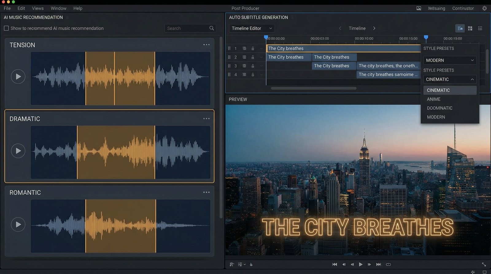 BGM and Subtitle Interface